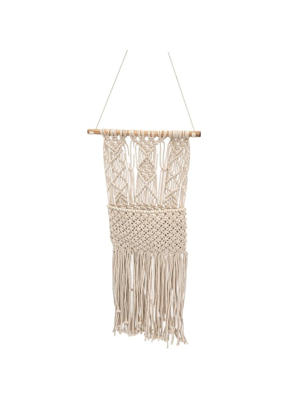 Handmade Macrame Wall Hanging Mail Pocket Organizer Hippie Boho Fiber Art Decor
